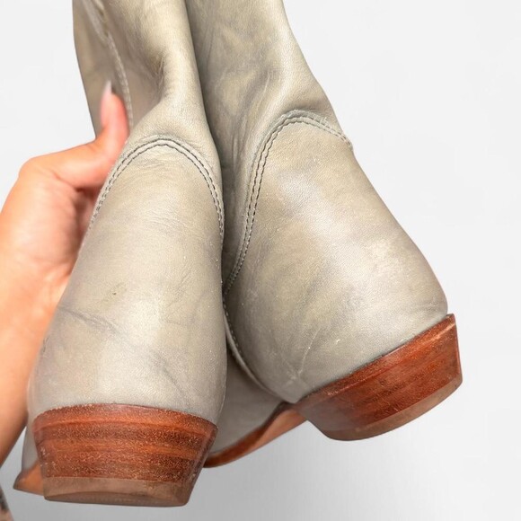 Vintage Frye Sage Green Gray Cowboy Boots Size 8 - Picture 3 of 6